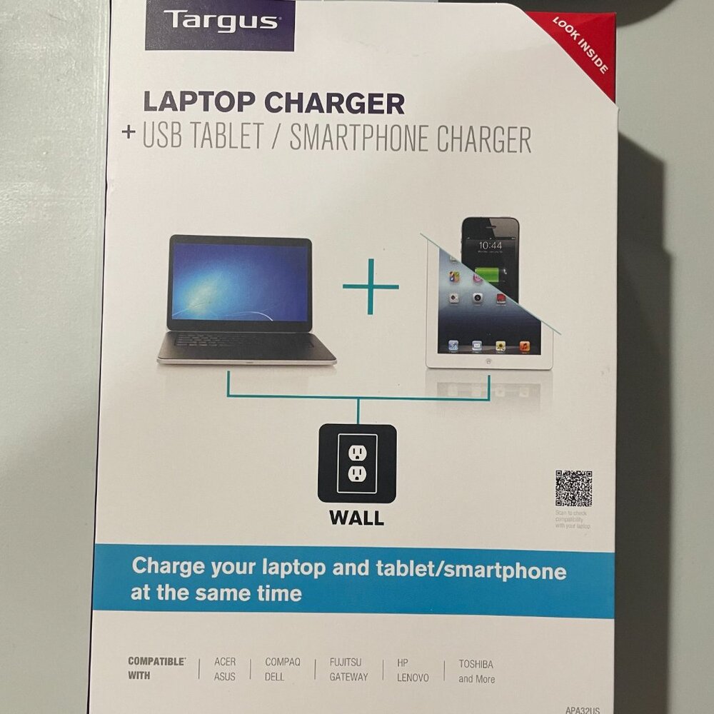 Targus APA 32US Laptop Charger With USB Fast Charging Port